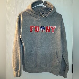 FDNY 911 Memorial gray‎ long sleeve pullover hoodie unisex adult small